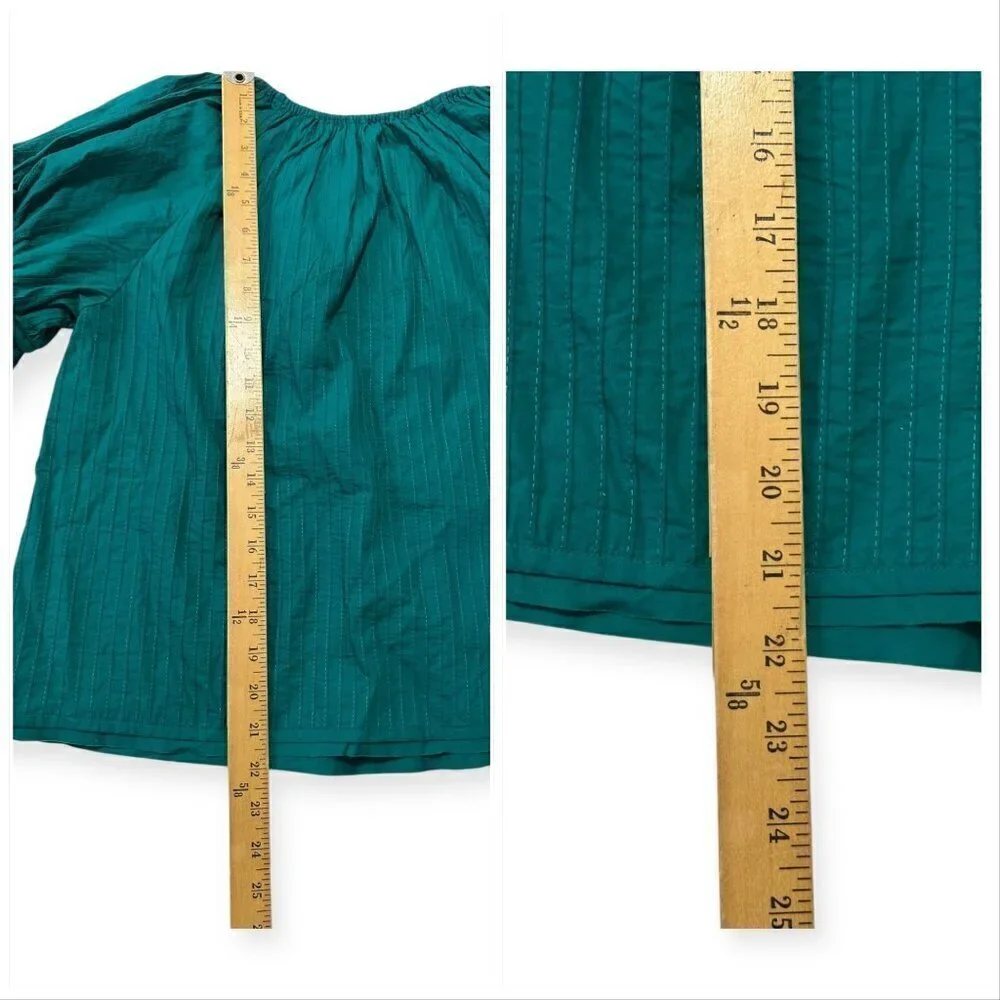Ulla Johnson Concetta Cotton Blouse, Size 2, Color Verdigris, puff sleeves, NWT